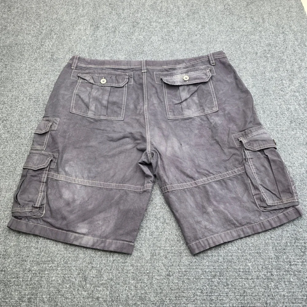 Iron Co Men's 38 Over-Dyed Cargo Shorts Gray 100% Cotton Distressed Vintage Look